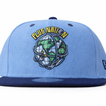 Plug Nation Globe Snapback — Sky Blue